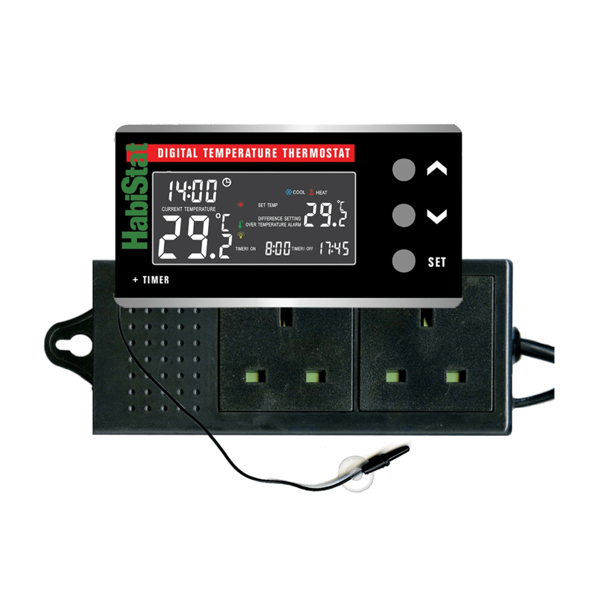 HabiStat Digital Temperature Thermostat (Day/Night + Timer)