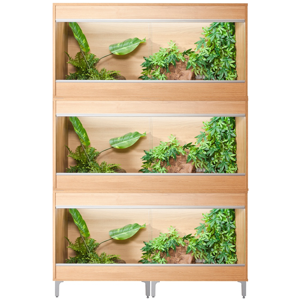 VivExotic Repti Home Medium Three Tier Oak Vivarium - W:86cm x H:134cm