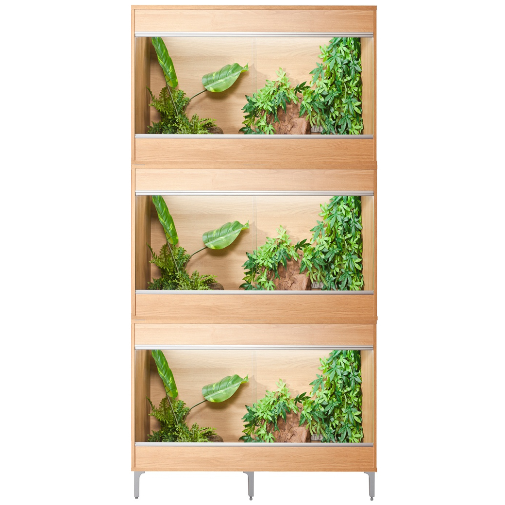 VivExotic Repti Home Small Three Tier Oak Vivarium - W:57.5cm x H:134cm