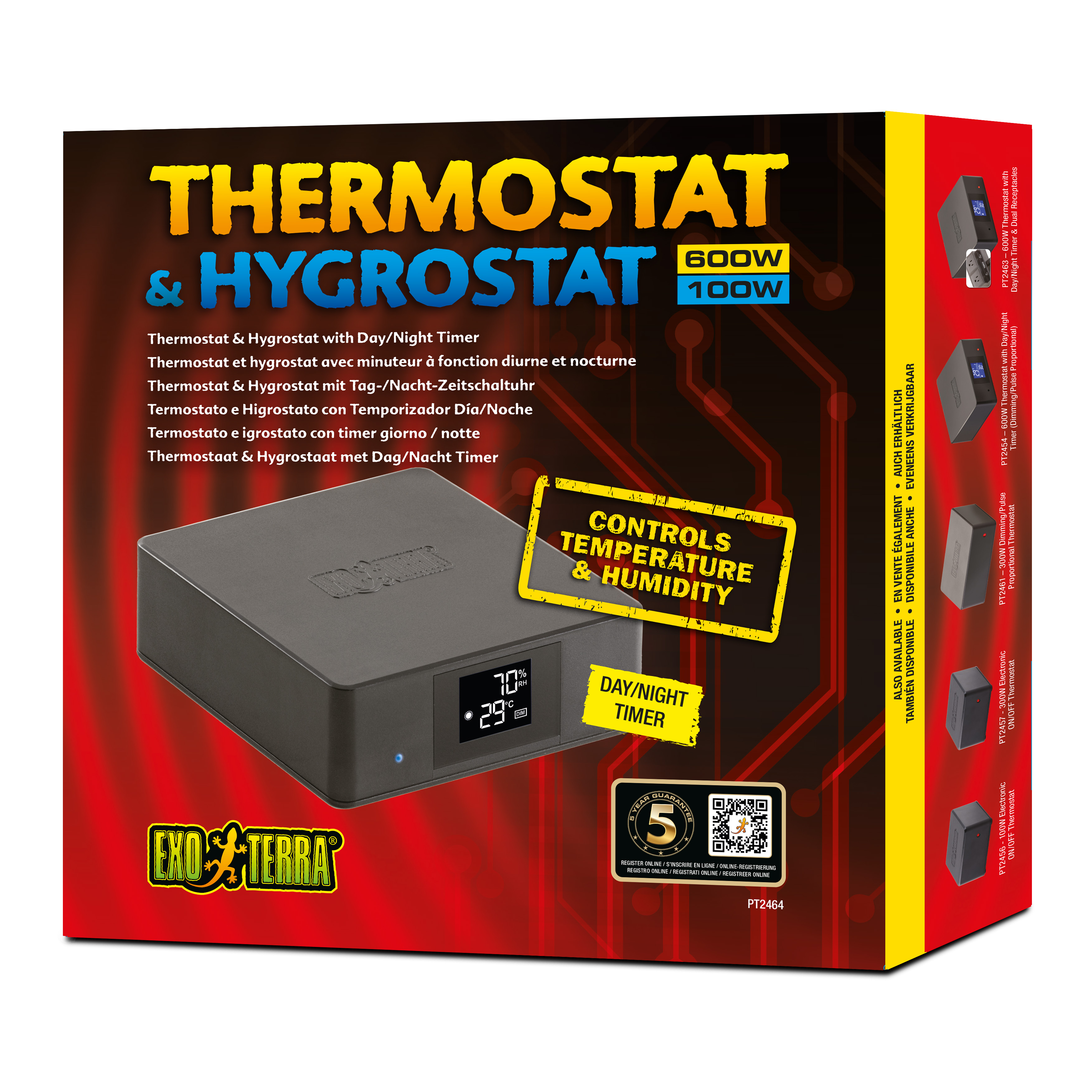 Exo Terra Dimming Thermostat & Hygrostat with Day & Night Timer