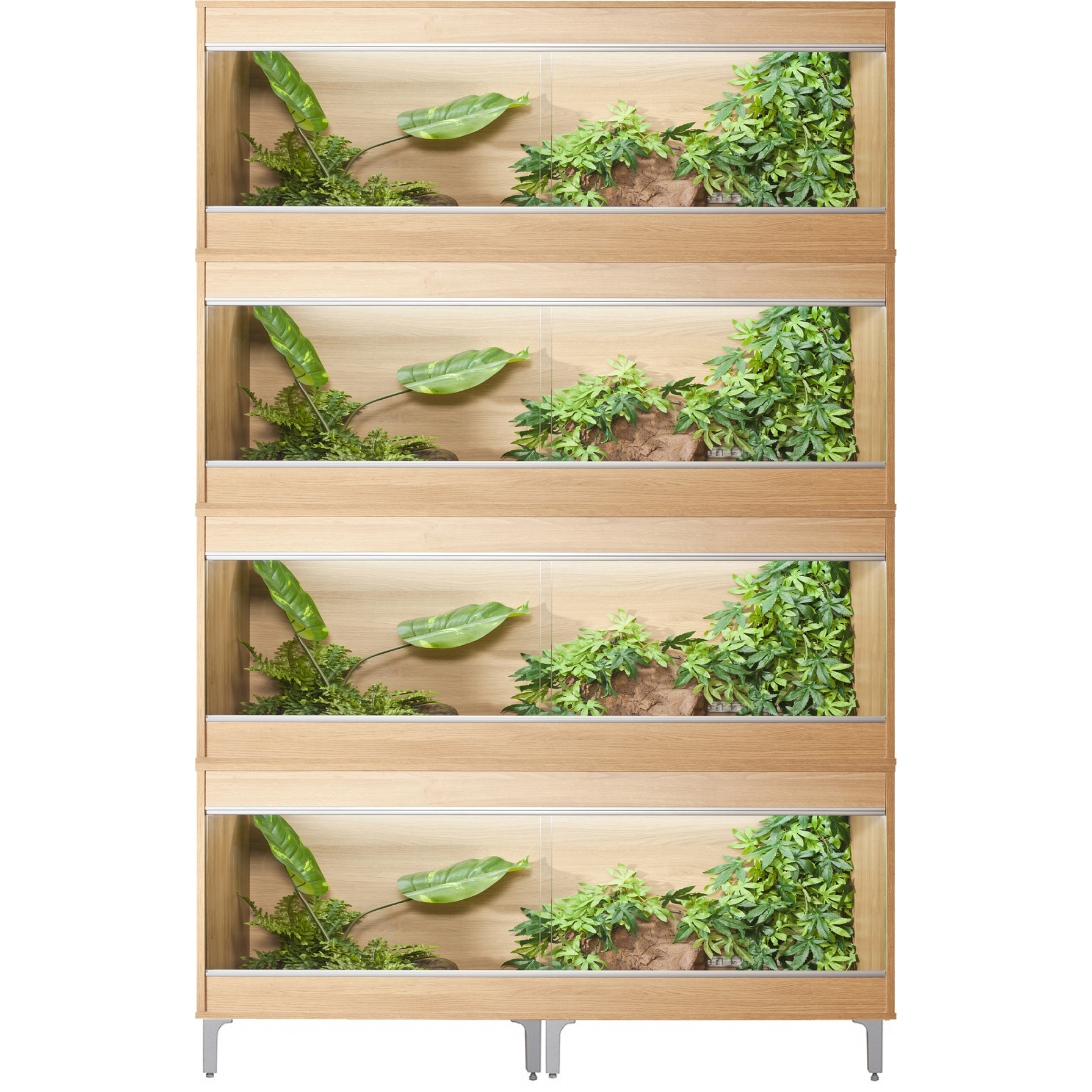 VivExotic Repti Home Large Four Tier Oak Vivarium - W:115cm x H:175cm