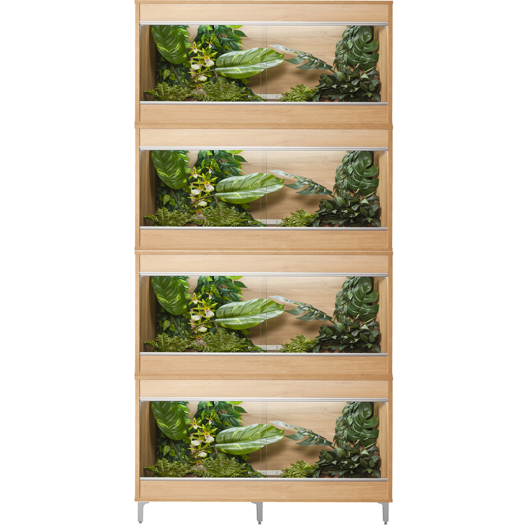 VivExotic Repti Home Medium Four Tier Oak Vivarium - W:86cm x H:175cm