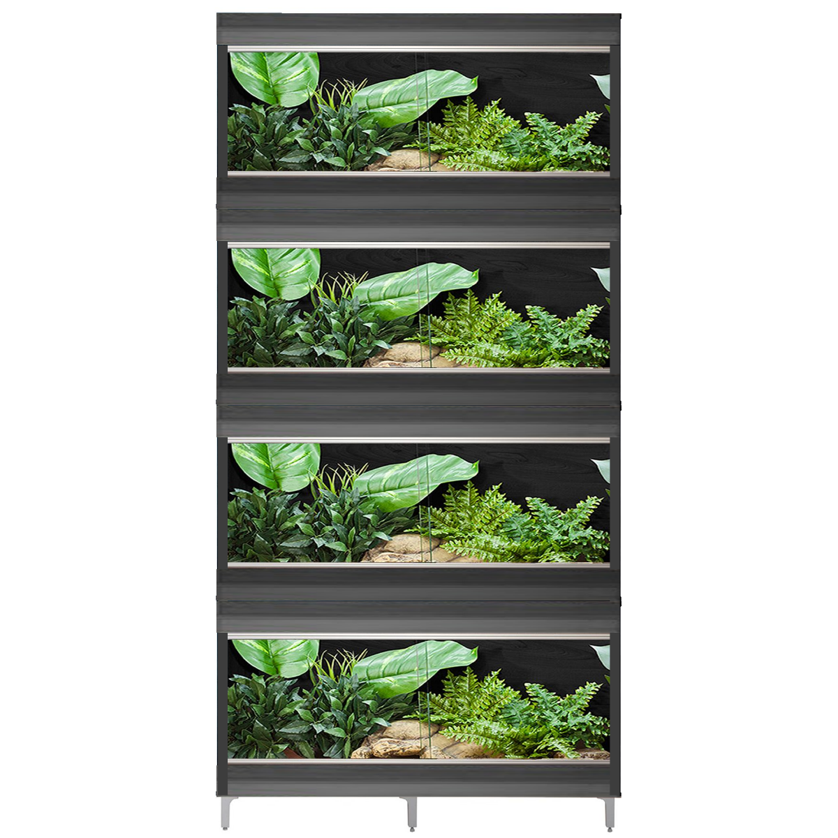 VivExotic Repti Home Medium Four Tier Grey Vivarium - W:86cm x H:175cm